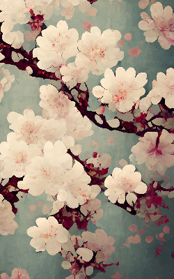 Fabric roller blind Cherry blossom