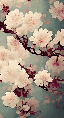 Fabric roller blind Cherry blossom