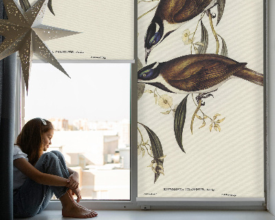 Modern roller blind Birds on a tree