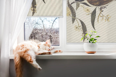 Modern roller blind Birds on a tree