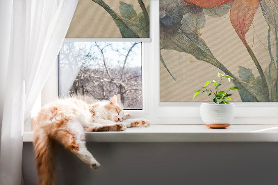 Roller blind for large window Flower
