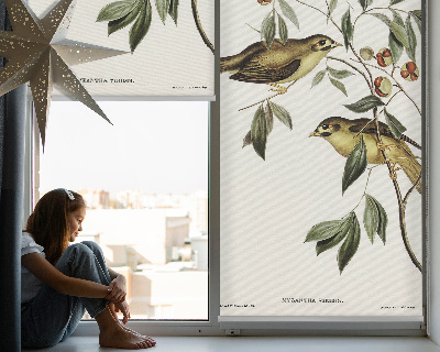 Fabric roller blind Birds on a tree