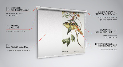 Fabric roller blind Birds on a tree