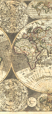 Modern roller blind World map