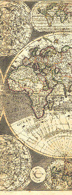 Modern roller blind World map
