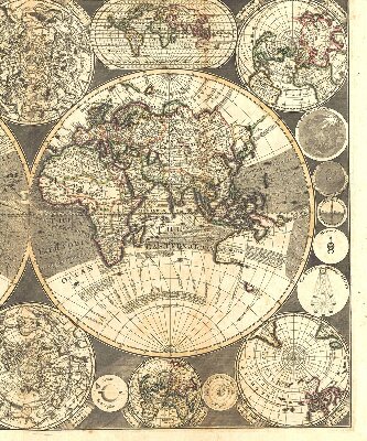 Modern roller blind World map