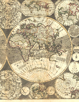 Modern roller blind World map
