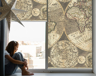 Modern roller blind World map