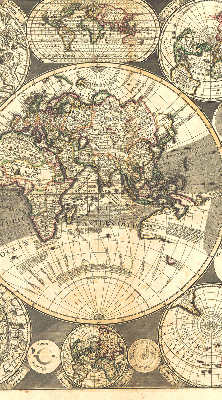Modern roller blind World map