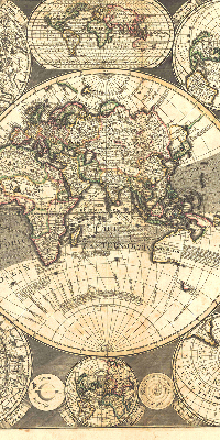 Modern roller blind World map