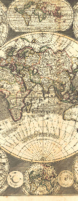 Modern roller blind World map