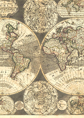 Modern roller blind World map