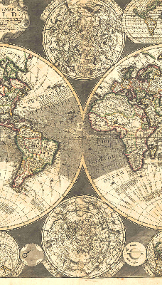 Modern roller blind World map