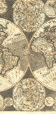 Modern roller blind World map