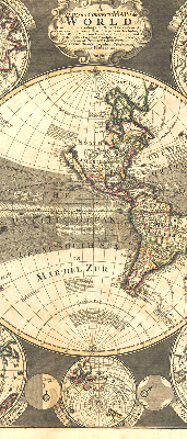Modern roller blind World map