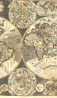 Modern roller blind World map