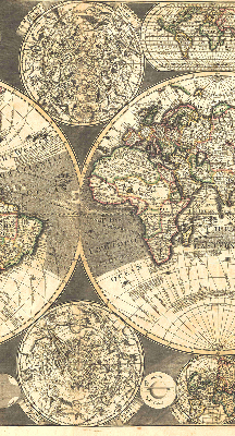 Modern roller blind World map