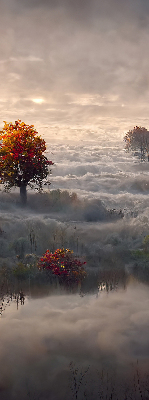 Roller blind for large window Trees in the fog