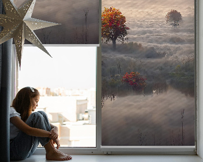 Roller blind for large window Trees in the fog