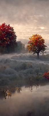 Roller blind for large window Trees in the fog
