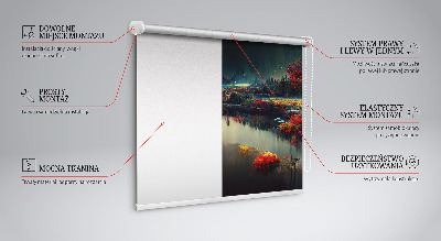 Modern roller blind River in the moonlight