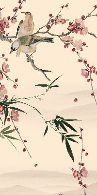 Fabric roller blind Cherry Blossom and Bird