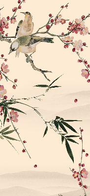 Fabric roller blind Cherry Blossom and Bird