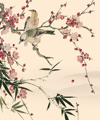 Fabric roller blind Cherry Blossom and Bird