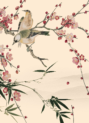 Fabric roller blind Cherry Blossom and Bird
