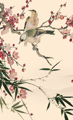 Fabric roller blind Cherry Blossom and Bird