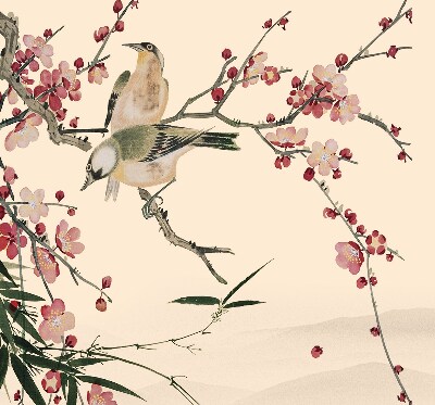 Fabric roller blind Cherry Blossom and Bird