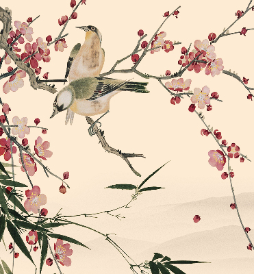 Fabric roller blind Cherry Blossom and Bird