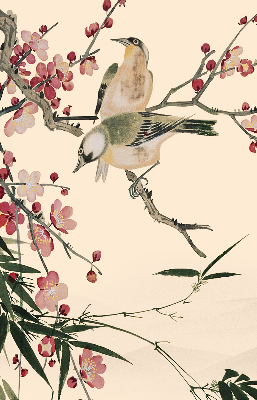 Fabric roller blind Cherry Blossom and Bird