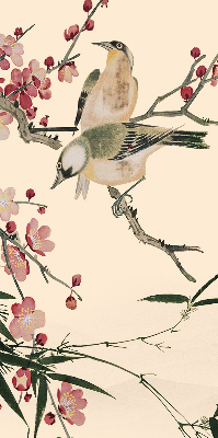 Fabric roller blind Cherry Blossom and Bird