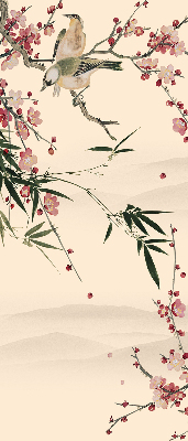 Fabric roller blind Cherry Blossom and Bird