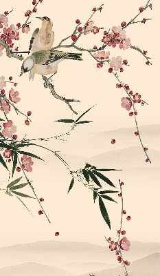 Fabric roller blind Cherry Blossom and Bird