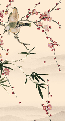 Fabric roller blind Cherry Blossom and Bird
