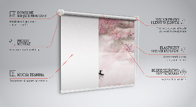 Fabric roller blind Cherry Blossom Garden