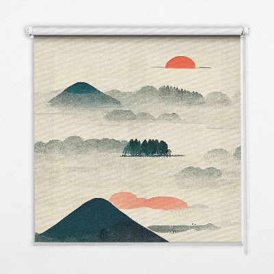 Roller blind for large window Painted Mountains