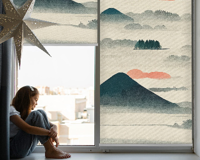 Roller blind for large window Painted Mountains