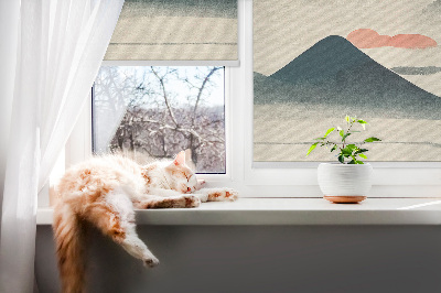 Roller blind for large window Painted Mountains
