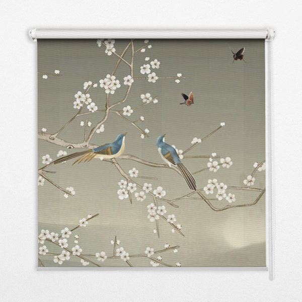 Modern roller blind Birds on a branch