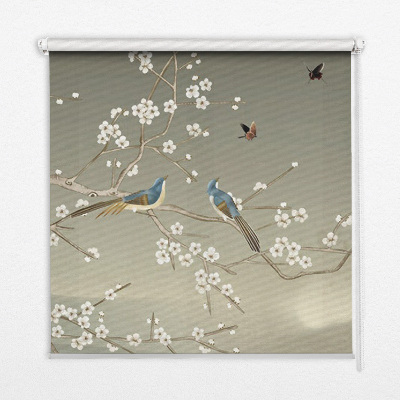 Modern roller blind Birds on a branch