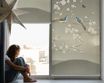 Modern roller blind Birds on a branch