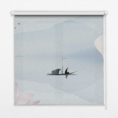 Fabric roller blind A fisherman on a boat