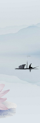 Fabric roller blind A fisherman on a boat