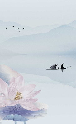 Fabric roller blind A fisherman on a boat