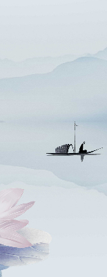Fabric roller blind A fisherman on a boat