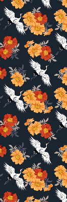 Modern roller blind Flowers and cranes