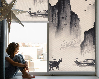 Roller blind for large window Rocks